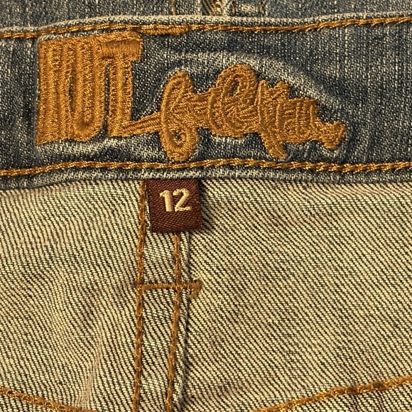 KUT FROM THE KLOTH Womens Size 12 Medium Wash Stretch Denim Knee Length Skirt - Picture 5 of 8